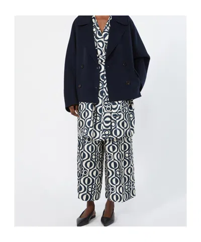Max Mara Patterned Casual Pants In Blue