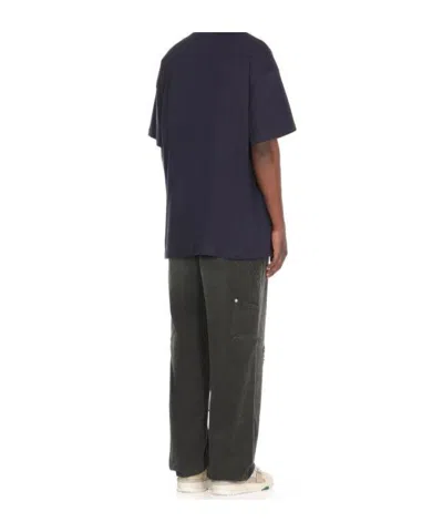 Msgm Logo-printed Crewneck T-shirt In Blue
