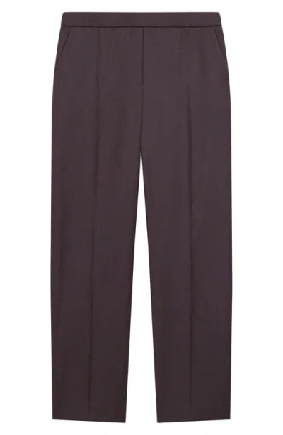Theory Sleek Flannel Treeca Pull-on Pants In Cacao - Daj