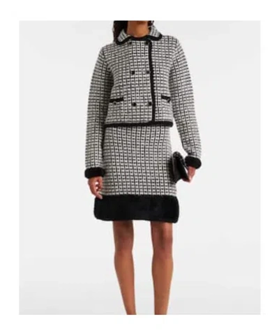 Nina Ricci Tweed-effect Double-breasted Jacket In Blue