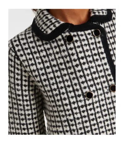 Nina Ricci Tweed-effect Double-breasted Jacket In Blue