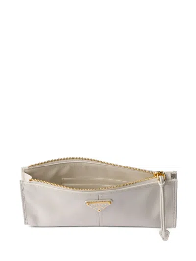 Prada Leather Pouch In White