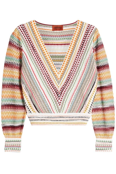 Missoni Crochet Knit Pullover In Multicolored