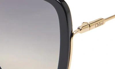 Chloé Chloe Womens Black Ch0173s Square-frame Acetate Sunglasses In Black Gold Grey