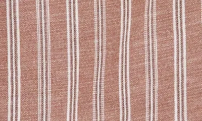 Max Studio Textured Button-up Shirt In Mocha Stripe
