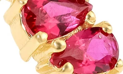 Ys Gems Lab Created Gemstone Huggie Hoop Earrings In Ruby