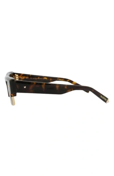 Valentino 52mm Rectangular Sunglasses In Brown