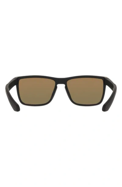 Dragon 58mm Rectangular Sunglasses In Matte Black/ Red Mirror