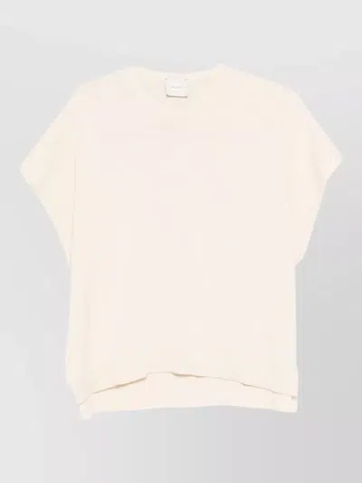Alysi Beige Crew Neck Short Sleeves T-shirt In Neutral