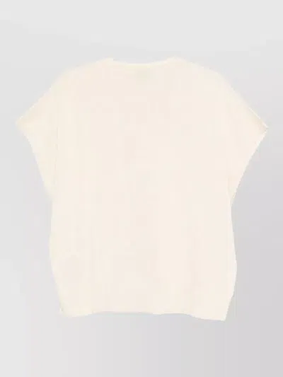 Alysi Beige Crew Neck Short Sleeves T-shirt In Neutral