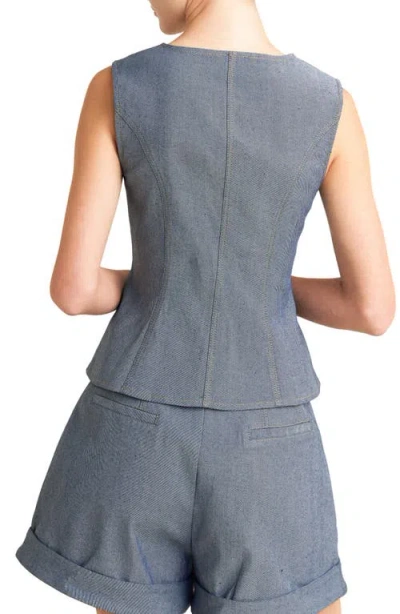 Freemarket Solid Vest In Light Indigo