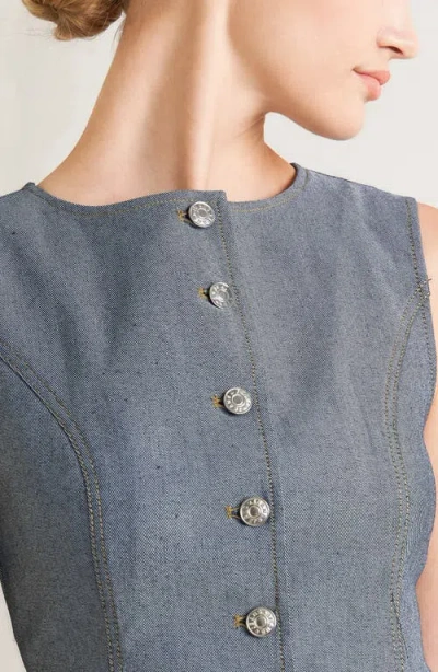 Freemarket Solid Vest In Light Indigo