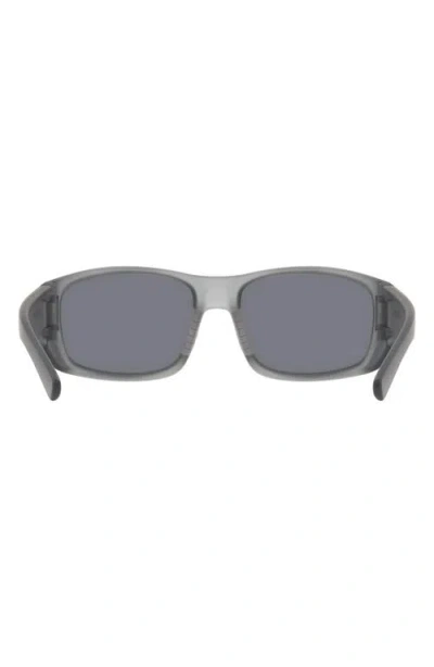 Dragon 64mm Oversize Rectangular Sunglasses In Grey/ Silver Flash