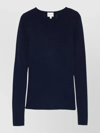 Herskind Merino Wool Crewneck Sweater Long Sleeves In Blue