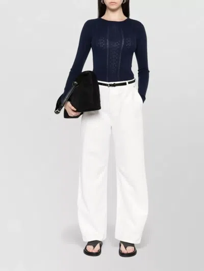 Herskind Merino Wool Crewneck Sweater Long Sleeves In Blue