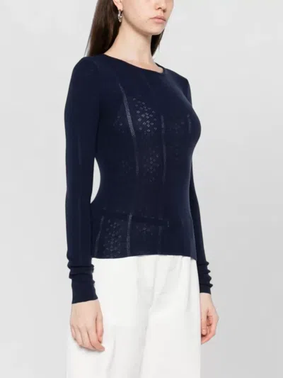 Herskind Merino Wool Crewneck Sweater Long Sleeves In Blue