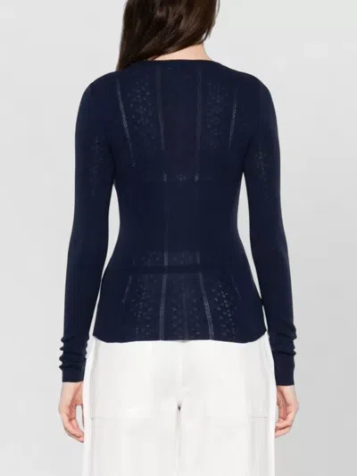 Herskind Merino Wool Crewneck Sweater Long Sleeves In Blue