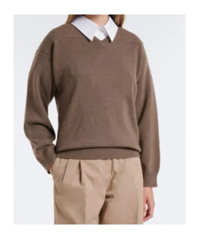 Jil Sander Wool-blend Sweater In Brown