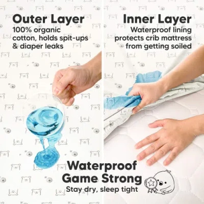 Keababies 2-pack Soothe [protect+] Waterproof Crib Sheets In Multi