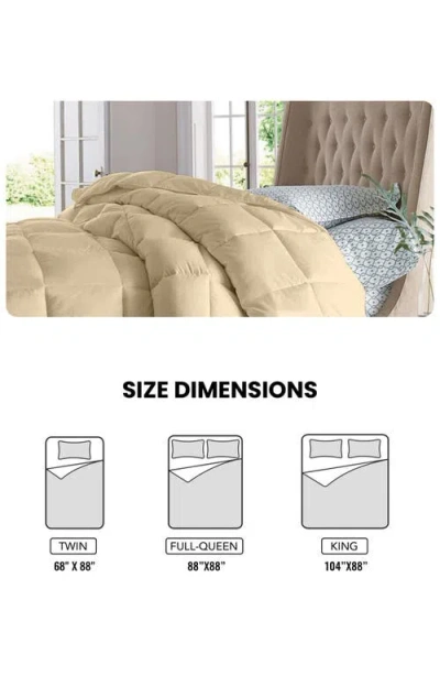 Luxury Home Solid White Microfiber Comforter In Brown