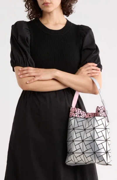 Patrizia Luca Double Layer Box Pattern Shoulder Bag In Silver/ Pink