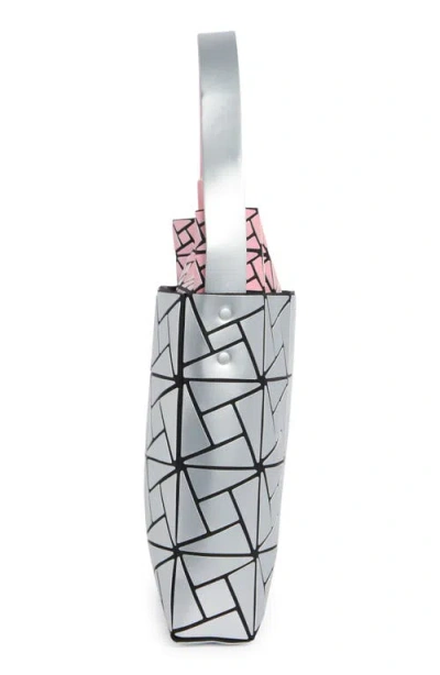 Patrizia Luca Double Layer Box Pattern Shoulder Bag In Silver/ Pink