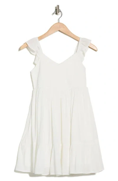 Abound Smocked Flutter Sleeve Minidress In Ivory