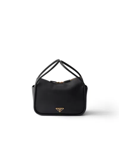 Prada Shoulder Bag Structured Shape Top Handle In Black