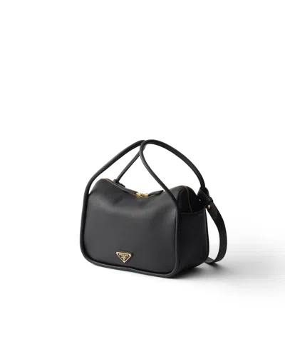 Prada Shoulder Bag Structured Shape Top Handle In Black