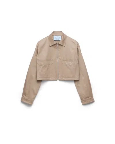 Prada Chino Blouson Jacket In Brown