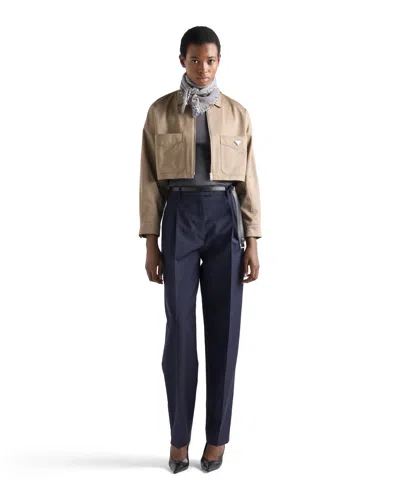 Prada Chino Blouson Jacket In Brown