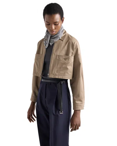 Prada Chino Blouson Jacket In Brown