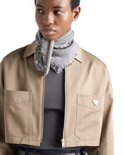 Prada Chino Blouson Jacket In Brown