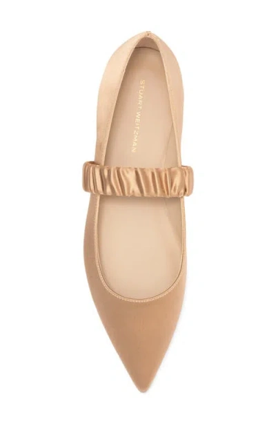 Stuart Weitzman Maxine Ballet Flat In Gldn Beige