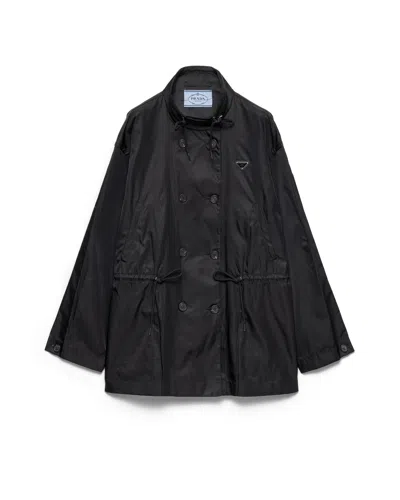 Prada Re-nylon Rain Jacket In Black