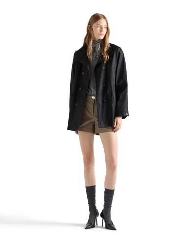 Prada Re-nylon Rain Jacket In Black