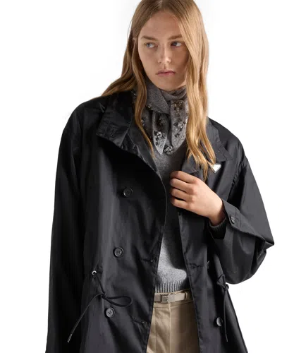 Prada Re-nylon Rain Jacket In Black