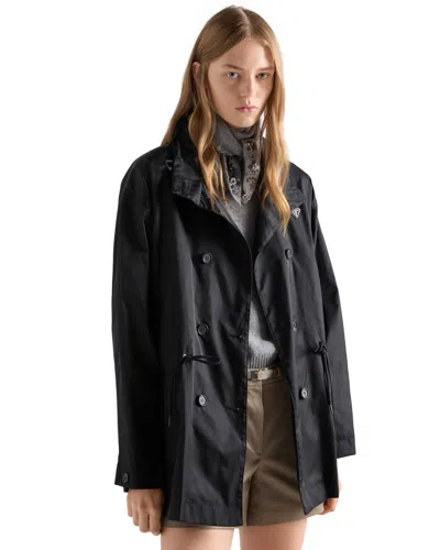 Prada Re-nylon Rain Jacket In Black