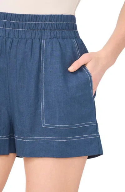 Halogen ® Contrast Stitch Pull-on Shorts In Denim Hthr