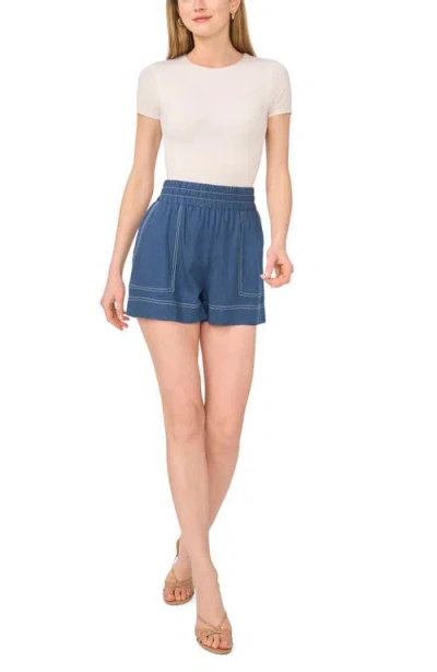 Halogen ® Contrast Stitch Pull-on Shorts In Denim Hthr