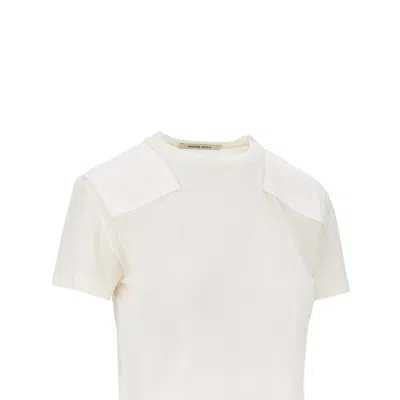 Phoebe Philo Cotton And Lyocell T-shirt With Patch In White