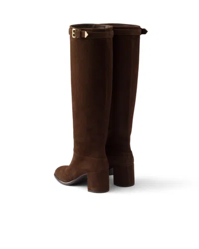 Prada Suede Boots In Multi