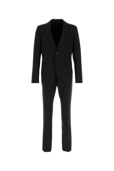 Prada Wool Blend Suit Single Breasted Tailoring In Black