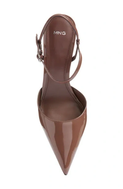 Mango Glitty Ankle Strap Pump In Light/ Pastel Brown
