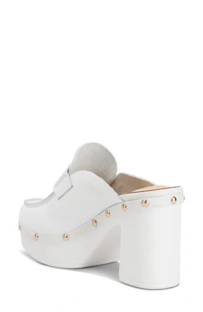 Rag & Co Lycra Stud Platform Mule In White