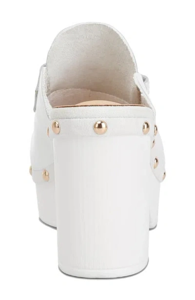 Rag & Co Lycra Stud Platform Mule In White