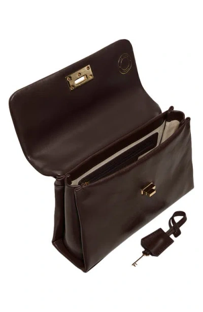 Ted Baker Bethany Leather Handbag In Dark Brown