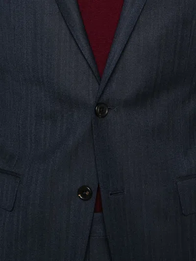 Corneliani Wool Single Brested Suit In Blue