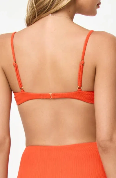L*space Lspace Belle Underwire Jacquard Bikini Top In Red