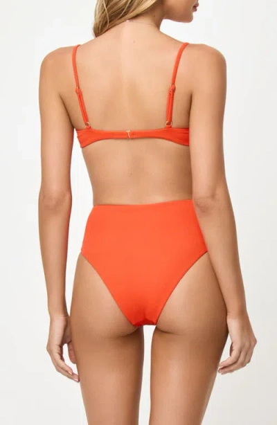 L*space Lspace Belle Underwire Jacquard Bikini Top In Red